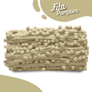 Imagem de Fita Pompom Bege Areia 30mm Rolo Com 25 Metros - Nybc