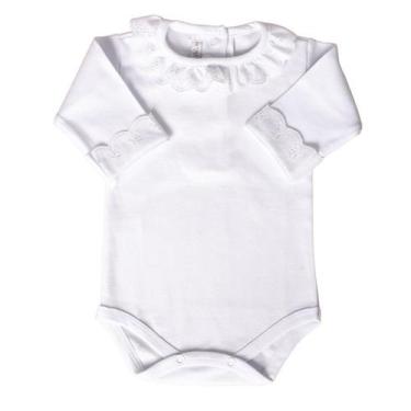 Imagem de Body bebê gola e punhos em lese - Branco - POU, Branco, RN