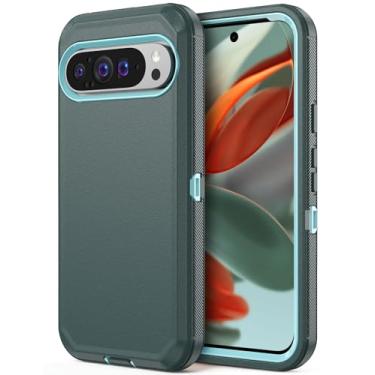 Imagem de Jiunai Capa para Google Pixel 9 Pro XL 2024 2 em 1, resistente à prova de choque, proteção de porta de camada dupla, à prova de poeira, capa protetora robusta para celular Google Pixel 9 Pro XL 16,8