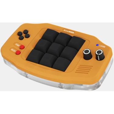 Imagem de KEEBMONKEY Mini teclado mecânico digital personalizável com botão rotativo programável, VIA compatível com RGB (amarelo)