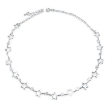 Imagem de Choker Estrelas Lisas e Vazadas Banhada a Prata - Dril Semijoias