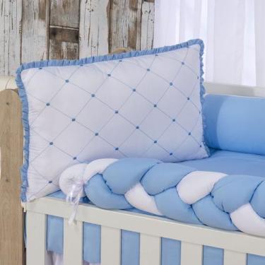 Imagem de Kit Berço Americano Trança 9 Peças Bordado - Beatriz Baby Enxovais, Az