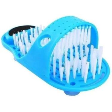 Imagem de Lava Pés Chinelo Escova Massageador Banho C/lixa Calcanhar - oem, Azul