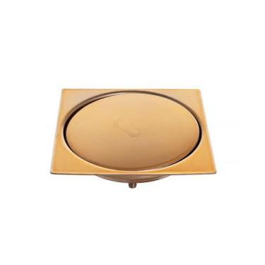 Imagem de Ralo Para Piso Click Dourado 15x15 Cm  - MONTELAR, Tampa, Grelha, Port