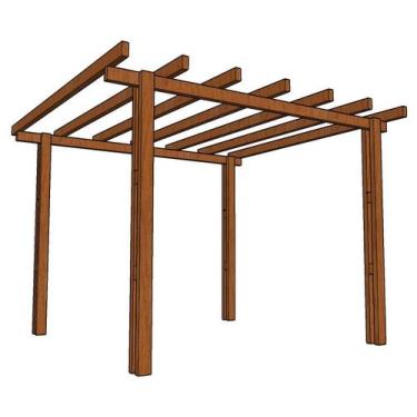 Imagem de Pergolado de 3m marrom com 7 peças na cobertura/ lc-39 - LANCI