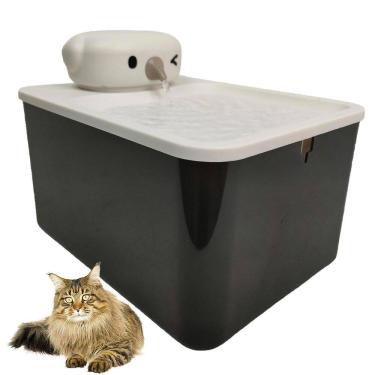 Imagem de Bebedouro Fonte de Agua Gato Cao Pet Cachorro Animal de Estimaçao Sensor Presença Luz UV 2 Modos Bateria Recarregavel USB Silencioso Automatico