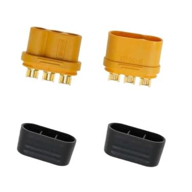 Imagem de 5 Conjuntos De Plugue De Aeromodelismo, MR60, Controlador Ch/ar/ger, Cabeças Masculinas E Femininas Amarelas De Três Núcleos, IP40, 30A, MR60-MGY/FGY
