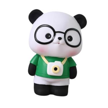 Imagem de IEUDNS Estátua de panda, cofrinho decorativo, caixa de troco, estátua de animal, criança, banco de dinheiro, jarra de economia de dinheiro para presente de, Verde