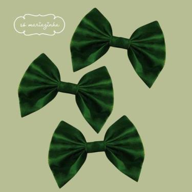 Imagem de Laço Decorativo de Cabelo Com 3 unidades: Verde Musgo - Só Mariazinha,