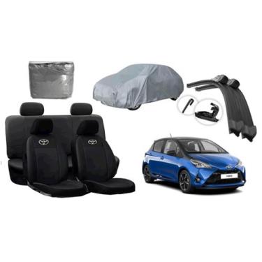 Imagem de Kit de Capa de Couro Premium para Yaris 12-18 + Capa de Cobrir e Limpa