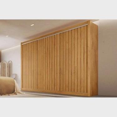 Imagem de Guarda Roupa Casal York C6 Gavetas E 3 Portas De Correr Ripada Peroba 