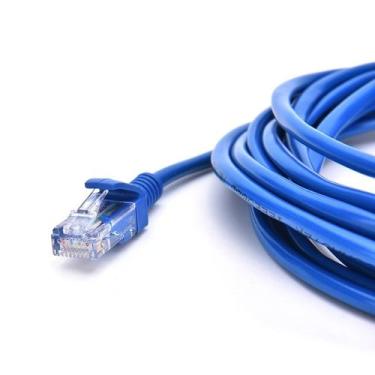 Imagem de Cabo De Rede Lan Internet Rj45 Cat5 Azul 10 Metros - B-Max