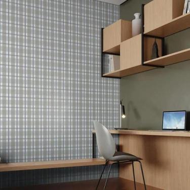 Imagem de Papel de Parede Revoada Xadrez Picnic Pincelada Marrom 4442 - BOBINEX