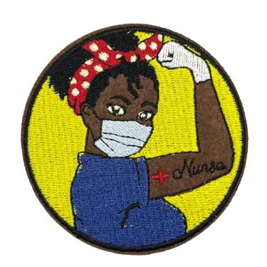 Imagem de Cute-Patch Nurses Save Lives bordado a ferro no patch Black Girl Magic