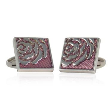 Imagem de Abotoaduras rosa de lavanda com caixa de apresentação Cuff-Daddy