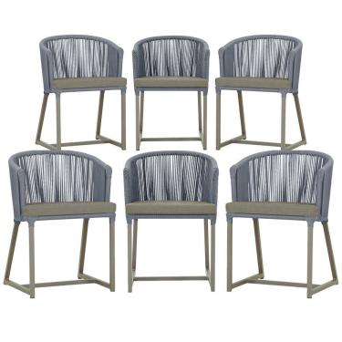Imagem de 6 Cadeiras de Jantar Área Noronha em Alumínio
