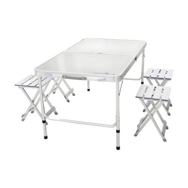 Imagem de Conjunto Mesa E Banquetas Dobráveis Ntk Royal Cor Cinza - NAUTIKA