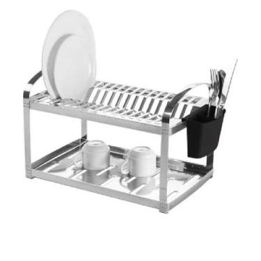 Imagem de Escorredor Louças 16 Pratos Suprema Inox Suporte Talheres - Brinox, PR