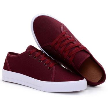 Imagem de Tênis sapatênis feminino casual confortável - Whayke, Bordô, 36