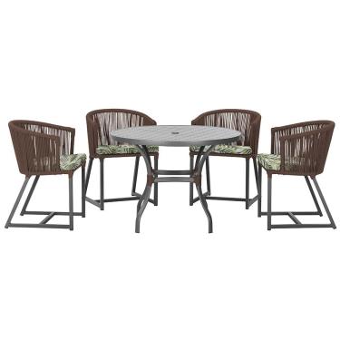 Imagem de Mesa com 4 Cadeiras de Jantar Roma 100cm e Noronha em Aluminío