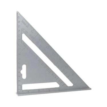 Imagem de Régua Triangular Transferidora De 7 Polegadas Em Liga Metálica Para Ca
