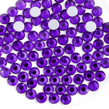 Imagem de BEADSLAND 1440 Peças De Strass Cristal Com Fundo Plano, Pedras Redondas Para Arte Em Unhas E Artesanato, Cola Fixação, Roxo Puro, Aço Inoxidável 10, 2,7-2,9 Mm