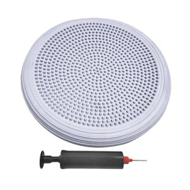 Imagem de Deevoka Tapete de equilíbrio, disco de equilíbrio inflável, assento oscilante, tapete de ioga plano para academia, exercícios, homens, mulheres, crianças, Cinza