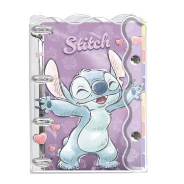 Imagem de DAC - Caderno Argolado Universitário PVC Cristal com 192 folhas Fechamento em Botão - Stitch