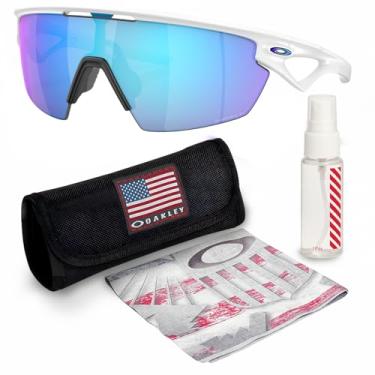 Imagem de OAKLEY Óculos de sol SPHAERA OO9403 com kit oficial de óculos, Armação branca fosca | Lente polarizada Prizm Sapphire, 36 mm