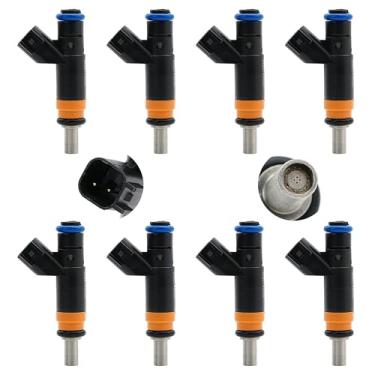 Imagem de Injetores de combustível compatíveis com Dodge Challenger Charger Ram1500 2500 Durango 2008-2015 5,7L, para Jeep Grand Cherokee 2006-2008 6.1L. Substitui # 05037479AA.Conjunto de 8.