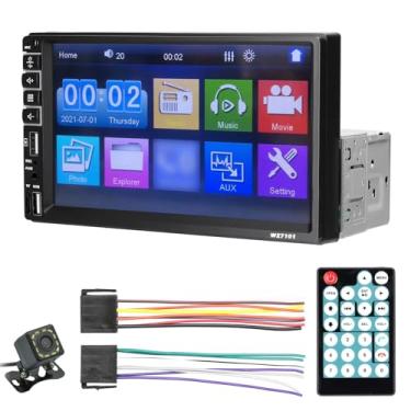 Imagem de CIADAZ Single Din Car Stereo Monitor de tela sensível ao toque LCD de 7 polegadas BT MP5 Player FM Receptor de rádio para carro Suporte TF/USB/AUX-IN Link para telefone móvel Chamada viva-voz Imag