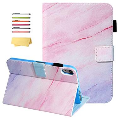 Imagem de UUcovers Capa com suporte para iPad Mini 6 2021 (8,3 polegadas) com porta-lápis/bolsos [despertar/hibernar automaticamente] Capa magnética inteligente de couro poliuretano/TPU macio à prova de choque