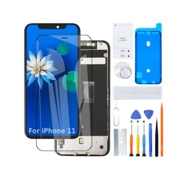 Imagem de Tela LCD para iPhone 11 A2221 A2111 A2223 Substituição de tela LCD 3D Touch Screen Full HD Digitalizador ID Montagem da moldura, adesivo à prova d'água, kits de reparo Novo