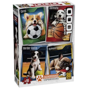 Imagem de Quebra-cabeça Cartonado, Grow, Cachorrinhos Esportistas, 1000 peças