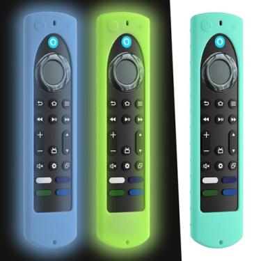 Imagem de 3 peças de capa de silicone de 6,4 polegadas compatível com Fire TV Stick 4K Max 2ª geração 2023 capa de silicone para controle remoto Toshiba/Insignia Smart TV, capa antiderrapante com cordão