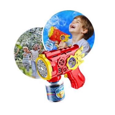 Imagem de Maquina Brinquedo De Fazer Bolinha De Sabão Pistola Arma Bolha De Sabã