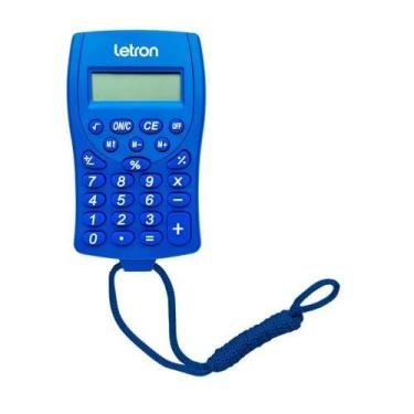 Imagem de Calculadora De Bolso 8 Dig. Azul C/Cordao E Bateria - LEONORA