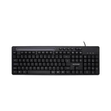 Imagem de Teclado Multilaser Multimidia Office, USB, com Apoio para Smartphone, 