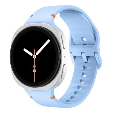 Imagem de Pulseira esportiva para Samsung Galaxy Watch 8 de 40 mm e 44 mm/8 Classic de 46 mm e feminina, sem lacunas, de silicone macio sem lacunas