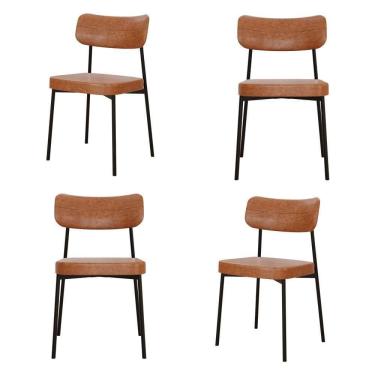 Imagem de Cadeira Mynna Fixa C/4 Pes 525 X 470 X 790 Mm C/4 Un. Courino Caramelo Courino Caramelo