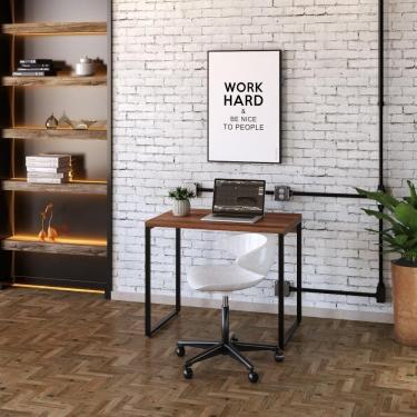Imagem de Mesa Kuadra Office 90x60x75cm Nogal Preta