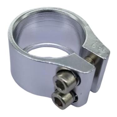 Imagem de Fenteer Grampo de canote de bicicleta Grampo de tubo de bicicleta de estrada 34,9 mm Acessório de liga de alumínio tensor de componente de selim de, Prata
