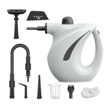 Imagem de IEUDNS Limpador a vapor doméstico multifuncional, vaporizador de tecidos, ferramenta de limpeza a vapor de 1200 W com tanque de 700 ml para casa, carro, Cinza