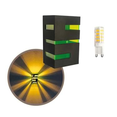 Imagem de Arandela LED de Parede Preta, 5W, Efeito Cromoterapia, Lente Amarela, Bivolt