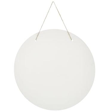 Imagem de SOFPLATE Placa redonda de sublimação em branco para cabide de porta com corda placa MDF de 19 cm inacabada decoração de círculo plano enfeites de artesanato para máquina de prensa térmica, impressão