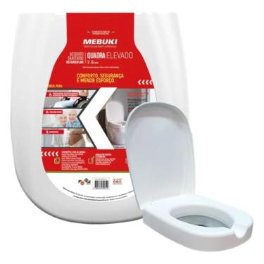 Imagem de Tampa de Vaso Para Idoso E Pós-Cirurgia Assento Sanitário Elevado 7,5cm Retangular Com Abertura Frontal Para Bacia Fast Deca 1.6gpf 6.0lpf