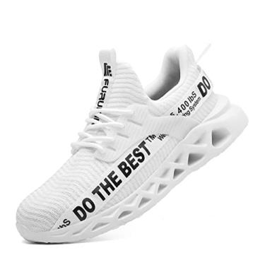 Imagem de Furuian Tênis de bico de aço para homens e mulheres, leve, confortável, à prova de perfuração, sem cadarço, indestrutível, para trabalho, Branco, 16 Women/14.5 Men