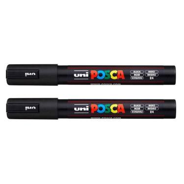 Imagem de Caneta Marcadora Posca PC-5M Preta 2 Unidades - Uni