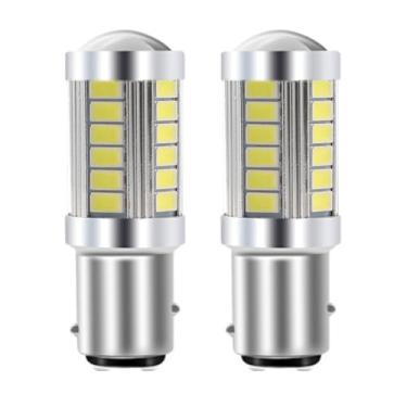 Imagem de HVZUM Lâmpada LED branca 1157, lâmpadas LED super brilhantes de 12V 24V, luzes reversas, 1500 lúmens, 6000K com lente de projetor. Luz traseira reversa, pacote com 2