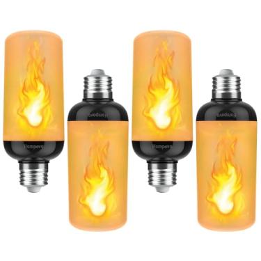 Imagem de Hompavo Lâmpadas LED de chama Gen2, como lâmpadas cintilantes de 4 modos de fogo real com efeito de cabeça para baixo, lâmpada de chama E26 para festa de Halloween, Natal, pátio, varanda, casa